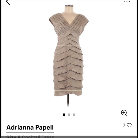 Adrianna Papell shutter ruffle pleated cocktail/prom dress black sz 10 - Picture 4 of 16